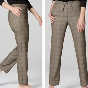J. Jill Women's Plaid Straight Leg Drawstring Pants - LP